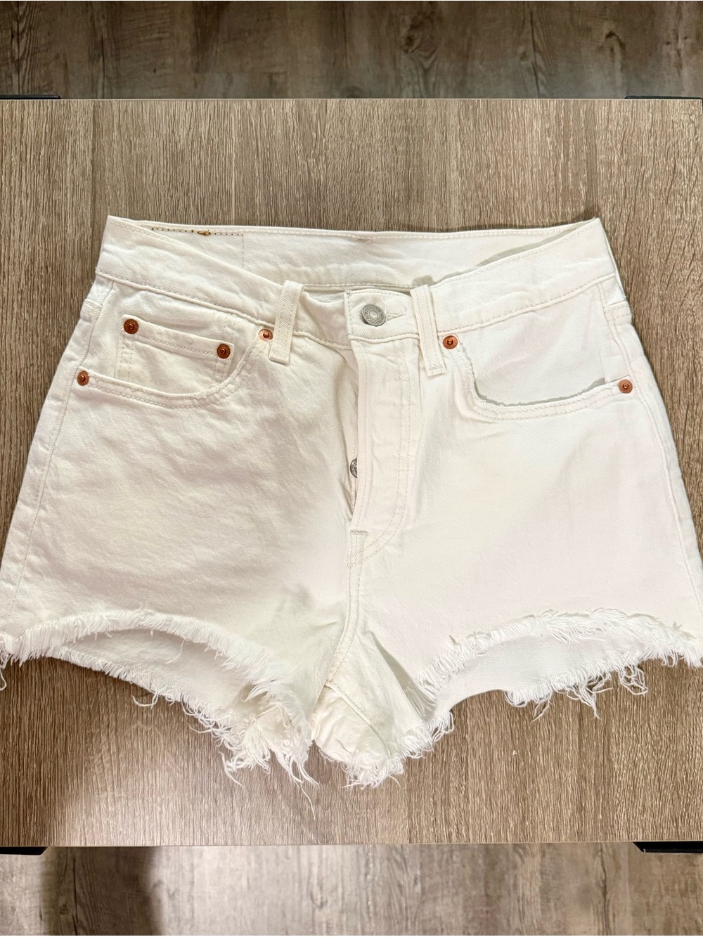 Levi’s 501 Original White Denim Shorts - Whiteboard